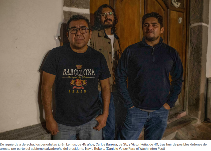 (Español) Efren Lemus y colegas de El Faro, obligados a salir de El Salvador, portada en The Washington Post