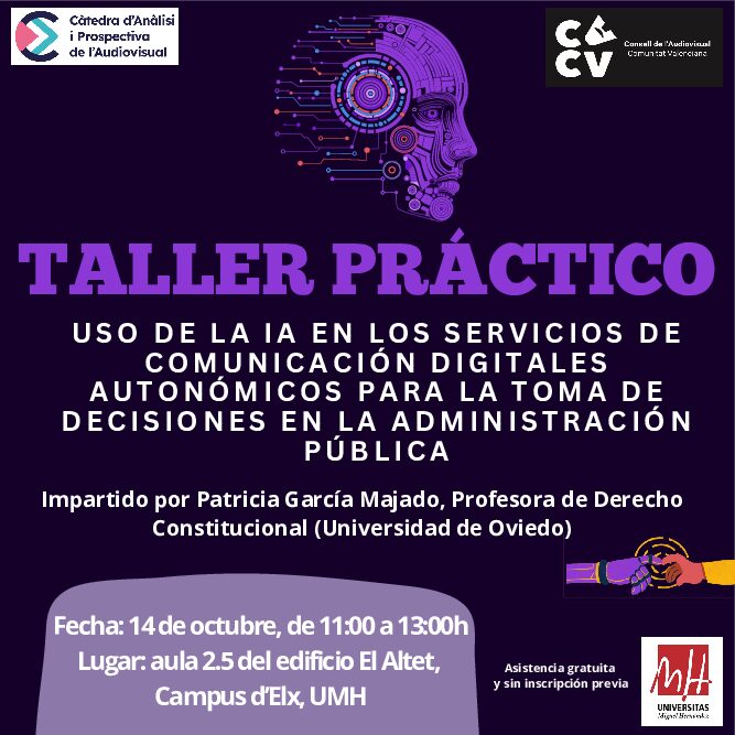 (Español) CAPA UMH organiza un Taller sobre uso de la IA en los servicios de comunicación digitales autonómicos para la toma de decisiones en la Administración Pública
